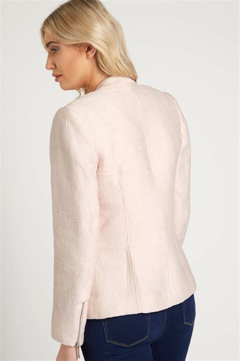 Pleat Tailored Jacket In Light Pink Roman Originals Uk