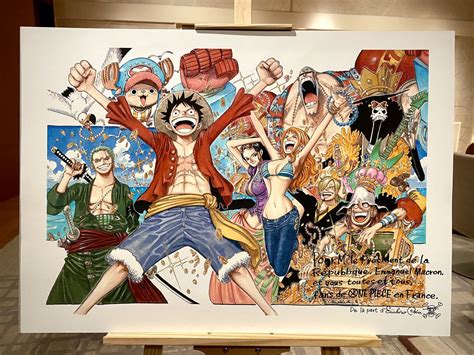 Eiichiro Oda Ts One Piece Art To French President Emmanuel Macron