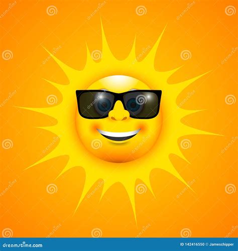Happy Smiling Sun With Sun Glasses Stock Vector Illustration Of