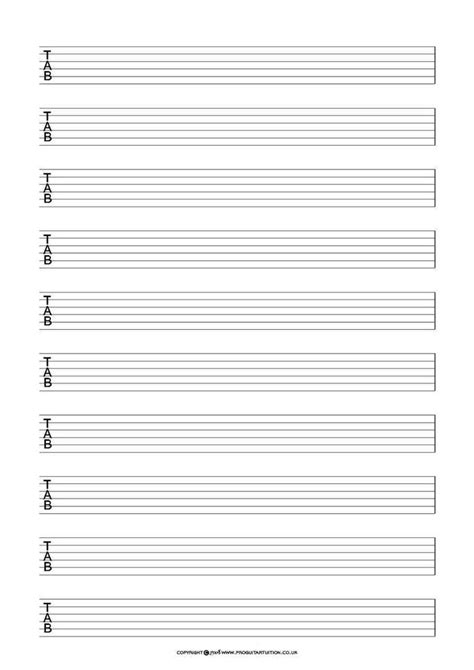 Blank guitar tab sheet music paper. Blank Sheet Music Template | Guitar tabs, Blank sheet music, Guitar chord sheet