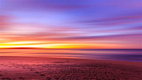 1366x768 Footsteps At Beach Evening Sunset Laptop Hd Hd 4k Wallpapers