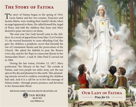 Our Lady Of Fatima Prayer Card Holy Cards