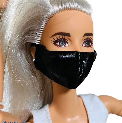 Black Barbie Doll Face Mask Pleather Face Mask For Dolls Etsy