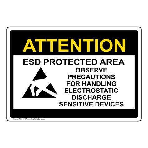 Esd Static Sign Attention Esd Protected Area Observe Precautions
