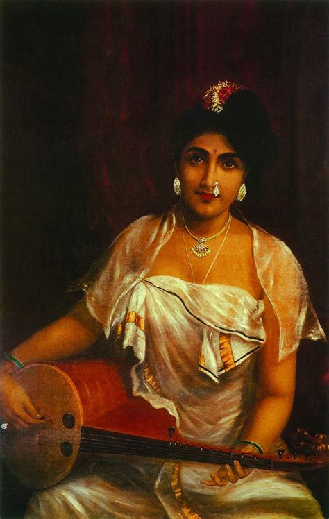 Raja Ravi Varma Paintings Malabar Lady Playing The Veena Etsy Singapore