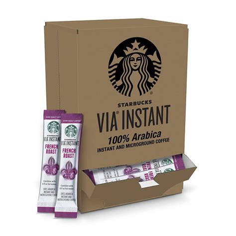 Buy Starbucks Via Instant Coffee—dark Roast Coffee—french Roast—100 Arabica—1 Box 50 Packets