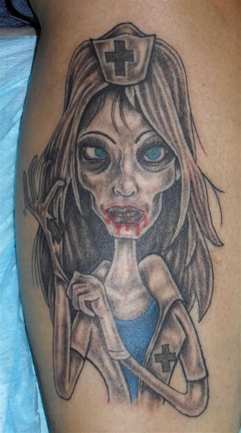 100 Zombie Nurse Tattoo Design Png  2023