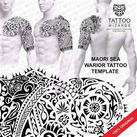 Maori Sea Warrior Vector Tattoo Template Stencil Tattoo Wizards Maori