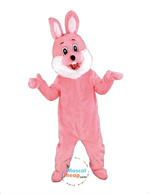 Pink Bunny Mascot Costume