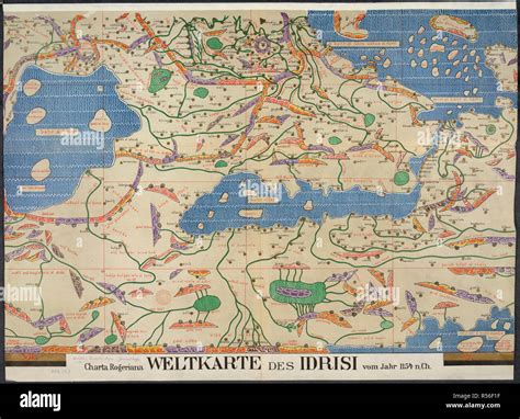 World Map Charta Rogeriana Weltkarte Des Idrisi Vom Jahr 1