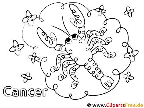 Coloriage Du Signe Du Zodiaque Cancer Imprimer Gratuitement