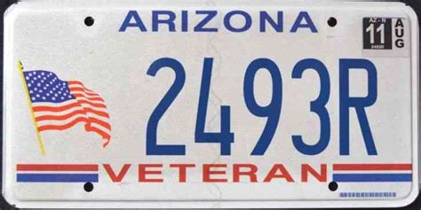 Arizona Veteran Flag Az Military Graphic License Plate