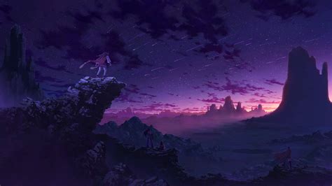Download Dark Purple Anime Aesthetic Wallpaper
