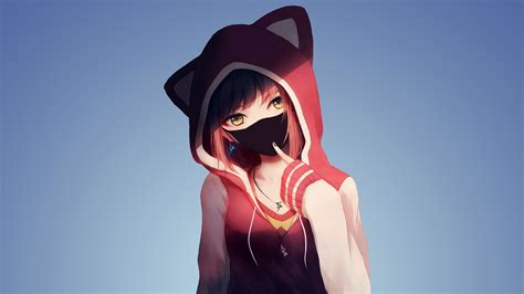 Cool Anime Girl With Mask Download Anime Girl Wallpaper