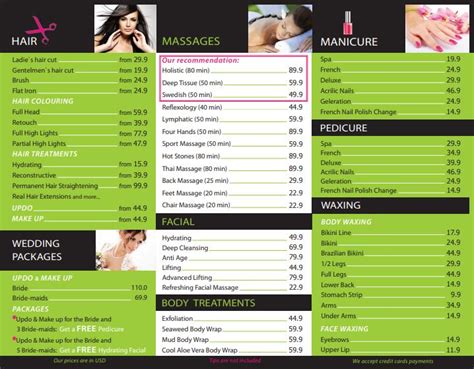 Price List Flyer Bamboo Hair And Spa