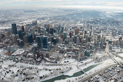 Aerial Photo Calgary In Winter