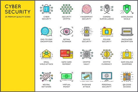 Awesome Cyber Security Icons Outline Icons ~ Creative Market