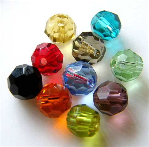 100pcs 6mm Faceted Round Crystal Beads - Mixed | BeadsForEwe