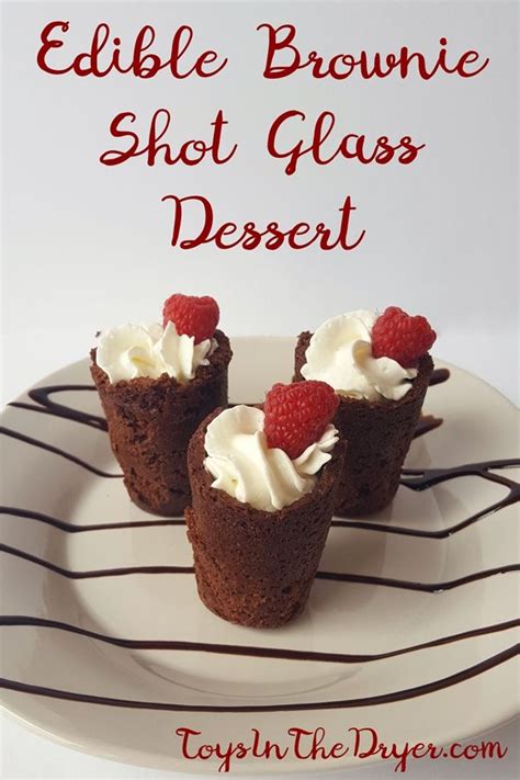 Cookie shot, cookie shot glass, dessert, recipe, holiday. Edible Brownie Shot Glass Dessert - ToysInTheDryer.com | Shot glass desserts, Desserts, Brownie ...