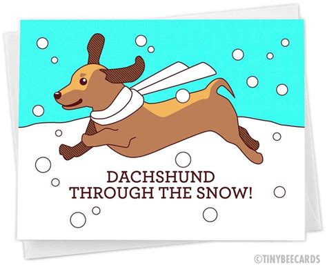 Dachshund Christmas Card Dachshund Through The Etsy Happy Holiday