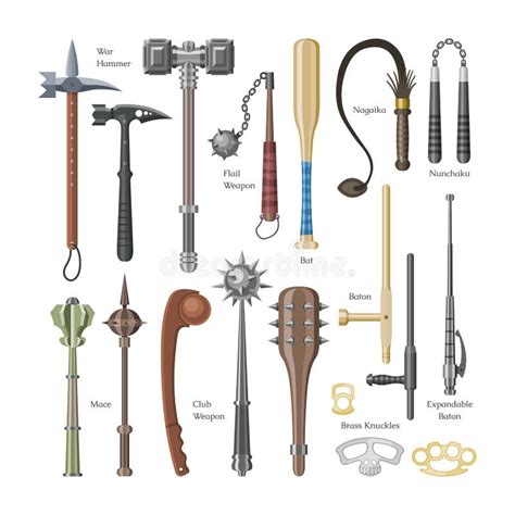 Medieval Weapons Vector Ancient Protection Warrior And Antique Metal