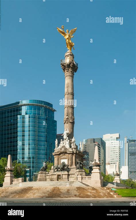 Statue Of Angel De La Independencia Mexico City Mexico Stock Photo