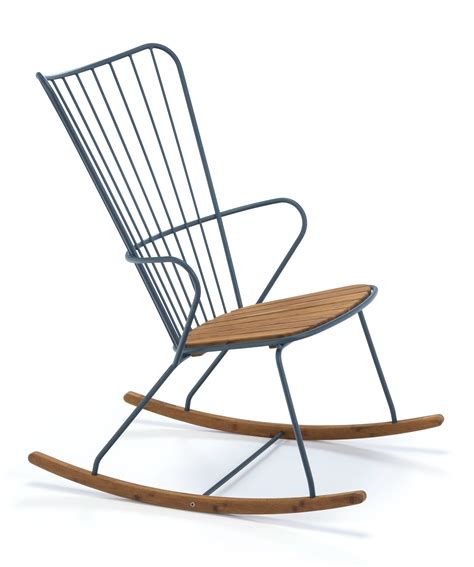 Advantages of a traditional rocking chair include expense and durability. Rocking chair Paon Houe - Bleu/Bois naturel | Made In Design