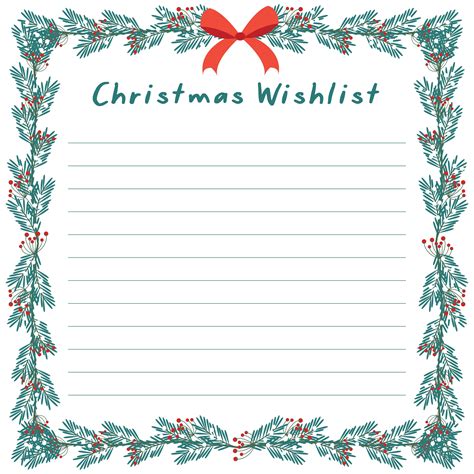 Christmas Wish List Paper Printable Free Pdf Printables Printablee