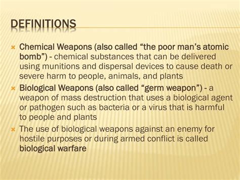 Ppt Chemical And Biological Weapons Powerpoint Presentation Free