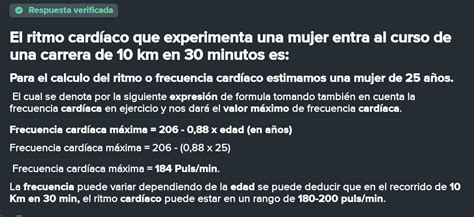 Cuál Es El Ritmo Cardíaco Que Experimenta Un Hombre En El Transcurso De Una Carrera De 10km En