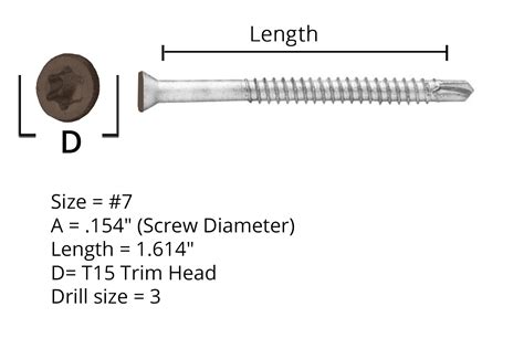 Stainless Steel 410 Self Tapping 7x1 58 Deck Screws T 15 Star Drive