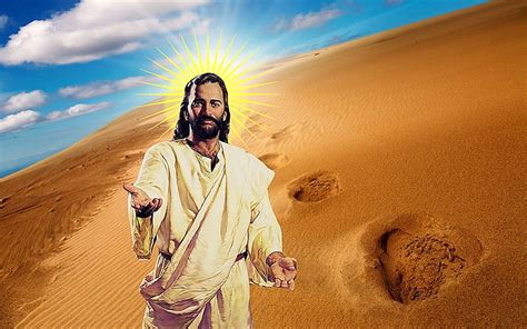 In The Desert With Jesus Christ Jesus Desert Religion God Hd