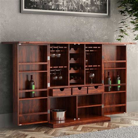 Great savings & free delivery / collection on many items. Richmond Rustic Solid Wood Expandable Bar Cabinet with ...