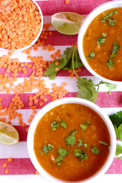 Soup curry, on the other hand, is essentially a curry flavored soup served with a bit of meat and a huge variety of vegetables. Vegan Red Lentil Curry Soup | Masoor Dal Recipe
