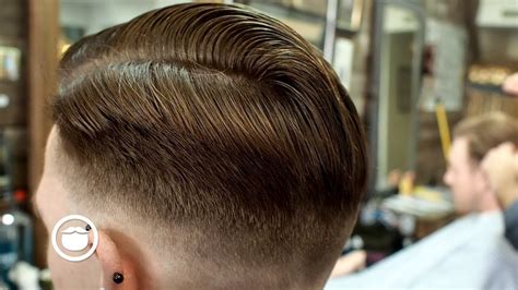 Classic Pompadour Haircut At The Barbershop Youtube