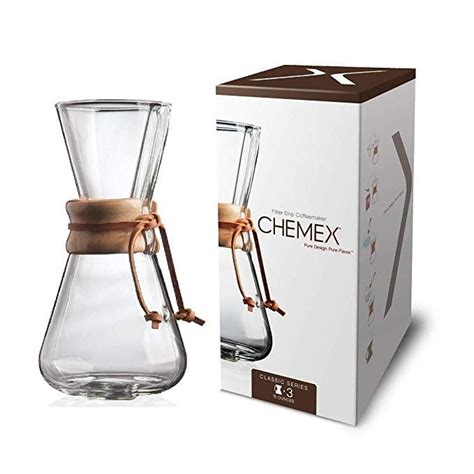 Chemex Classic Series Pour Over Glass Coffeemaker 3 Cup Exclusive