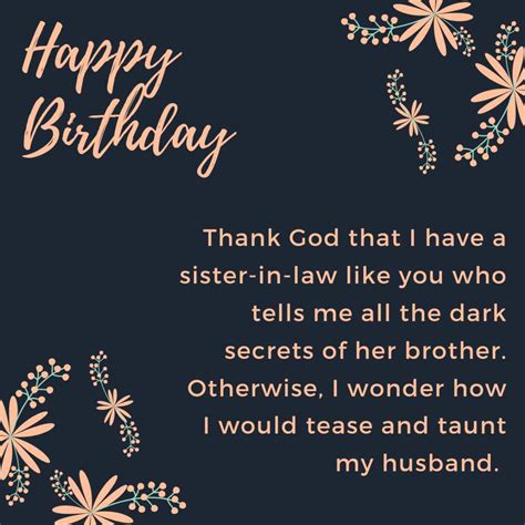 Happy Birthday To My Sister In Law Message