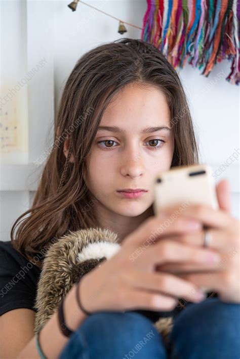 Teenage Girl Using A Smartphone Stock Image C0505807 Science