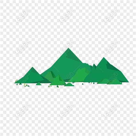 Gambar Asli Gunung Hijau Vektor Datar Png Download Gratis Lovepik