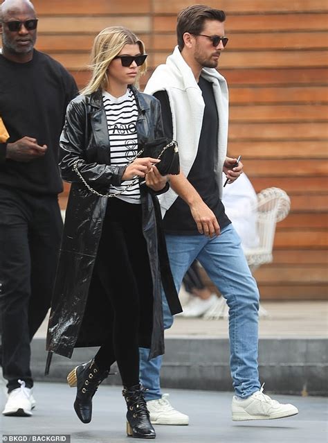 Sofia Richie 20 Slips On A Long Leather Coat While Shopping With Scott Disick 35 Daily Mail