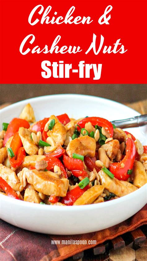 What a wonderful site, i have spent hours trying to find a chart that would give me some ideal on how long to cook a whole stuffed 5.815 pound chicken. Chicken and Cashew Nuts Stir-fry - Manila Spoon