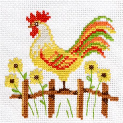 Counted Cross Stitch Rooster Embroidery Kit For Beginners - Easy