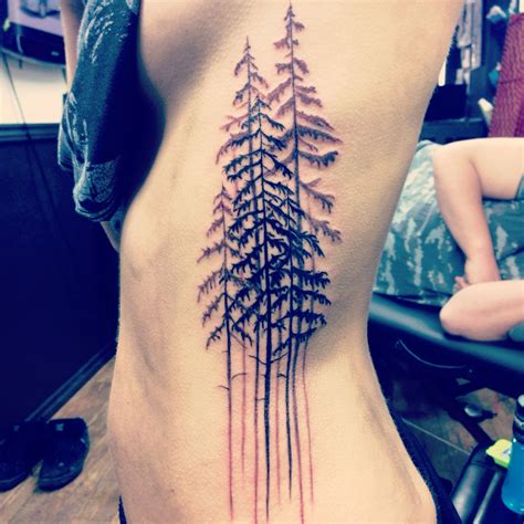 Pine Tree Tattoo Electric Arts Tattoo Grey And Black Love My Rib