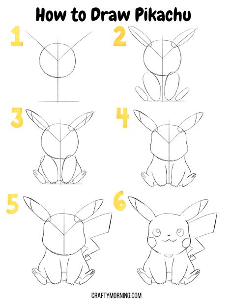 How To Draw Pikachu Crafty Morning