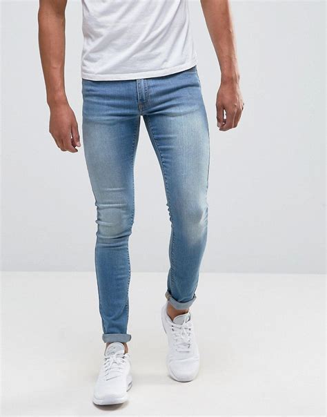Rsq mens slim straight light vintage jeans. ASOS Extreme Super Skinny Jeans In Light Wash - Blue (With ...