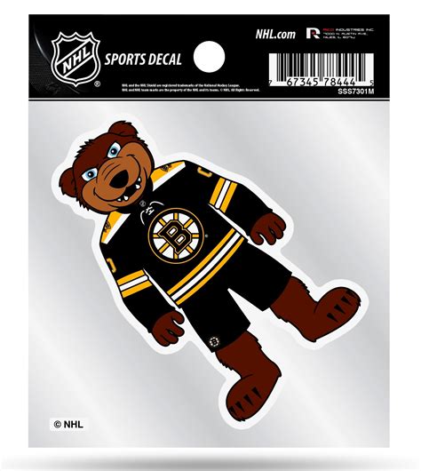 Boston Bruins Mascot Logo Premium 4x4 Decal Flat Vinyl Auto Home