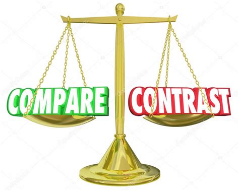 Photos: compare and contrast | Text Compare and Contrast on Scale ...
