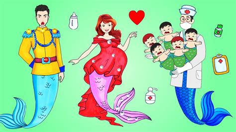 DIY Paper Dolls Mermaid Welcome New Decuplets Babies ...