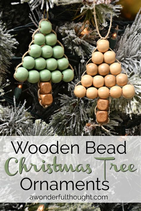 Diy Ornament Wooden Bead Christmas Tree A Wonderful Thought