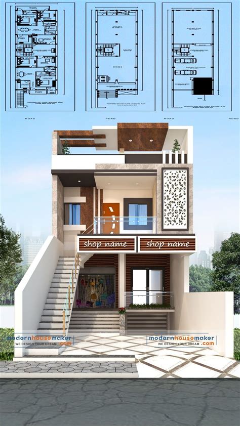 X Commercial House Elevation With Best Plan Small House Front